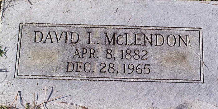 Photo of headstones/David Lee McLendon 1882-1965 hdstn Pine Crest Cem Mobile